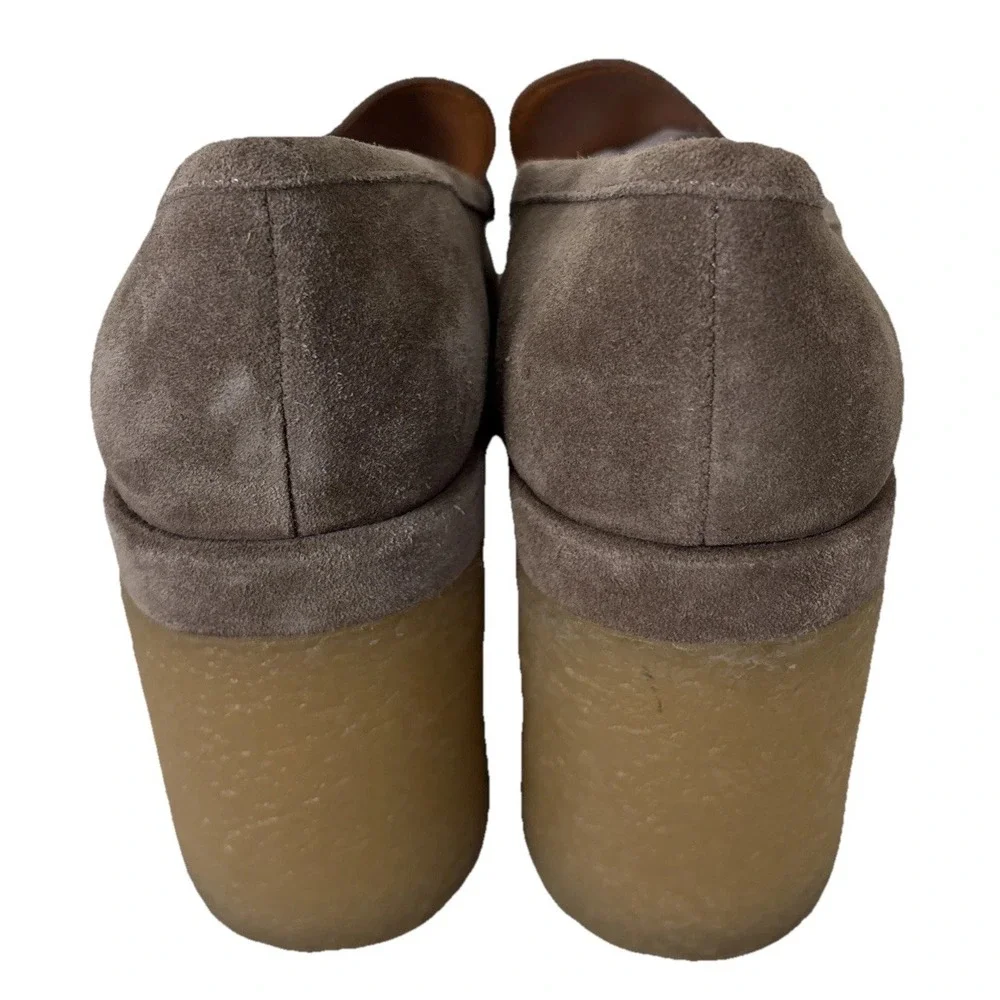 Marc Fisher Lina Platform Loafer Size 11 Suede Tan Slip On Shoes Academia Preppy